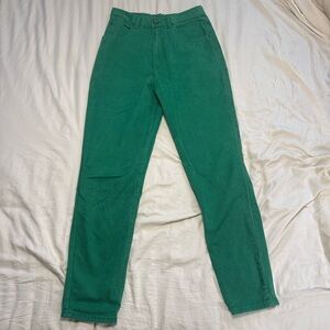 Jordache Jeans Vintage Size 10 High Rise Denim Green Womens Straight Ankle Leg